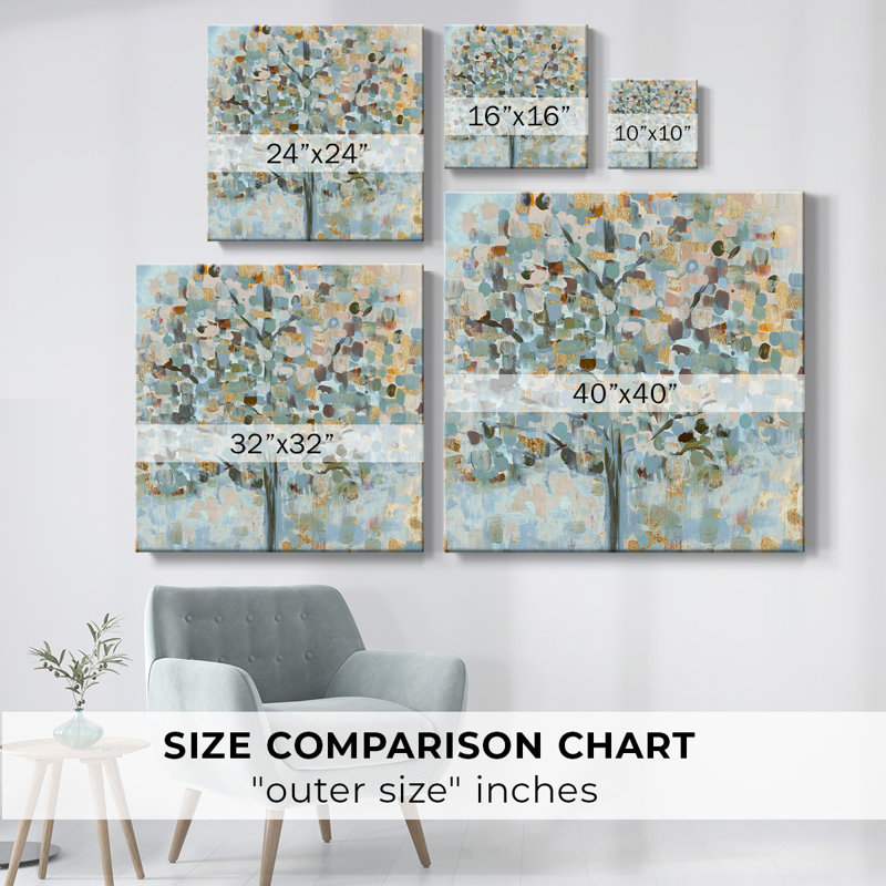 Arbre mosaïque sur toile, H 8 po x l 8 po