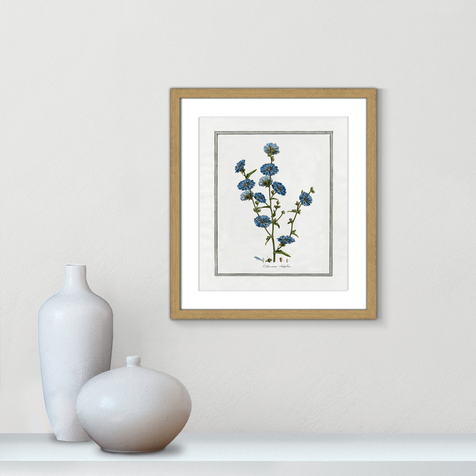 Colombe "Soft Botanical I" Print, 13" W x 15" H, Natural Framed