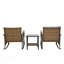 Ensemble de chaises berçantes en rotin 3 pièces, siège d'extérieur robuste et confortable avec table-549838236