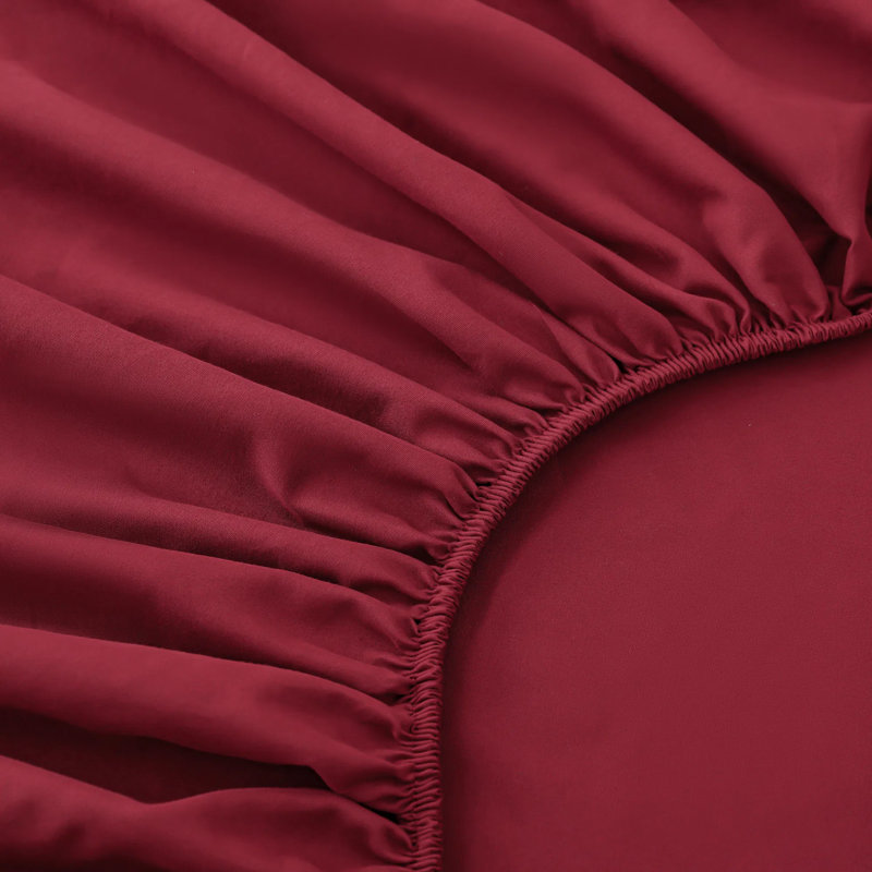 Ensemble de draps 4 pièces en mélange de coton Morandi, Rouge