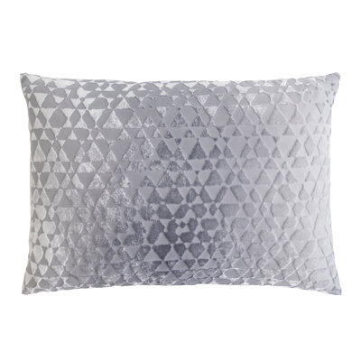 Triangles Lumbar Velvet Pillow Cover & Insert