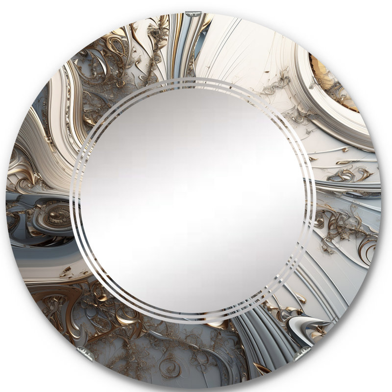 Kanto - Miroir mural moderne rond, 24 po x 24 po