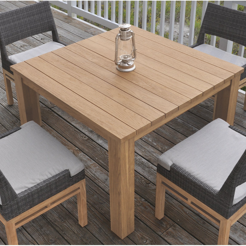 Tuscany Outdoor Square Teak Dining Table, Distressed Teak