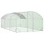 Grande cage à poules en métal avec couvercle imperméable et anti-UV, cage de clôture en forme de dôme pour l'extérieur et la ferme, tube de 1 po de diamètre, 9,84 pi x 19,68 pi x 6,56 pi