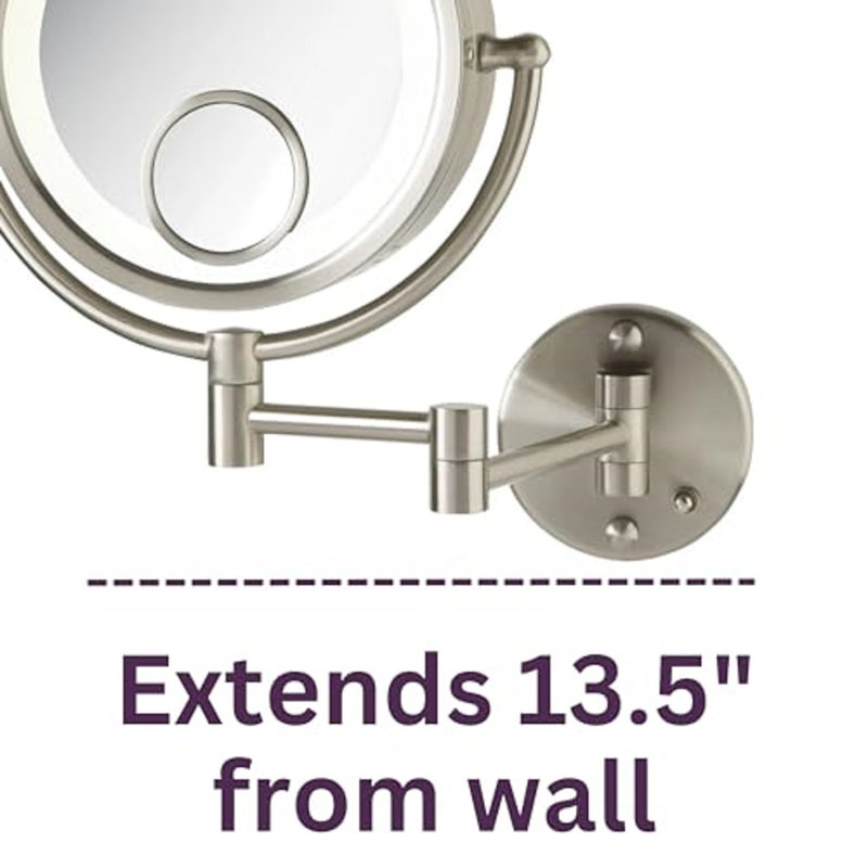 Nickel Round Wall Mounted Fogless Magnifying Mirror