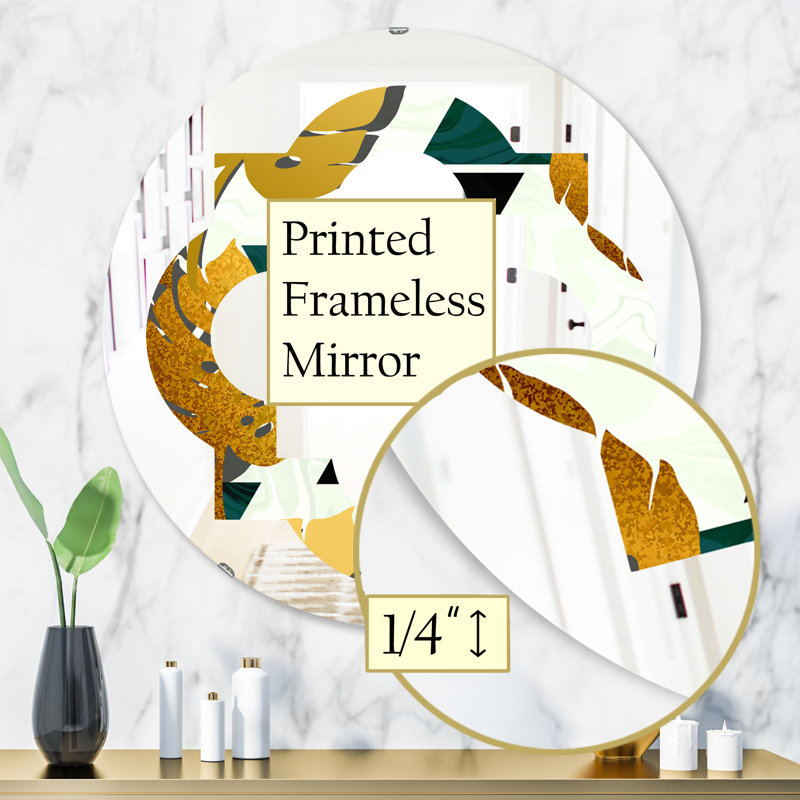 Miroir mural Quatrefoil Coastal, 31,5 po x 31,5 po, Feuillage V
