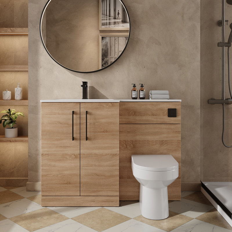 Teriq 1105 mm Bathroom Vanity, Bleached Oak