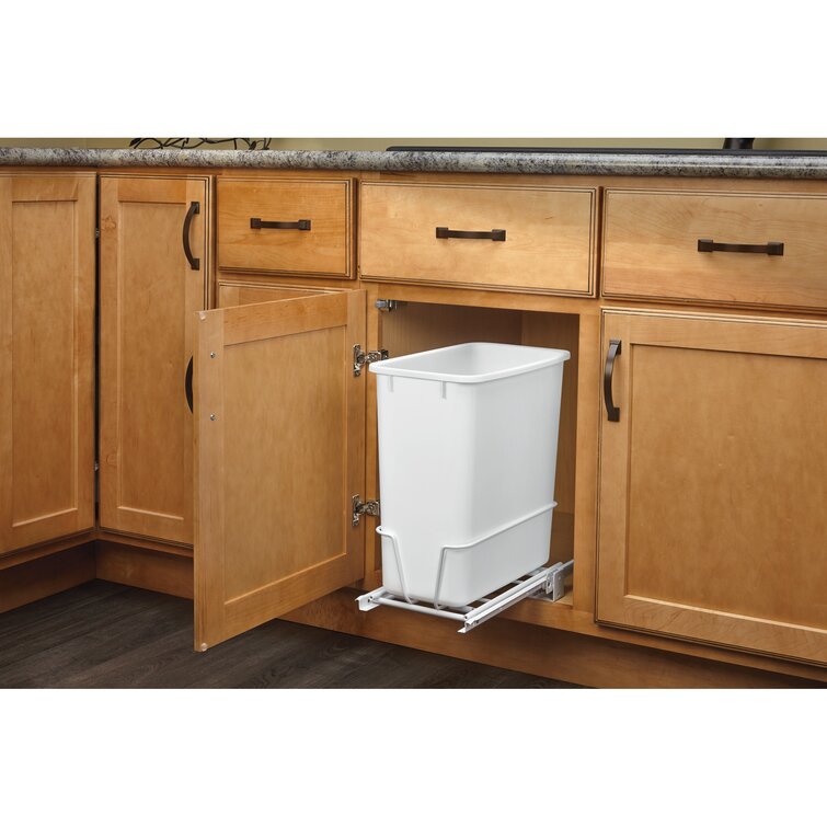 Rev-A-Shelf - RV-12PB S - Single 35 qt. Pull-Out White Waste Container