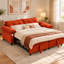 Canapé-lit escamotable 73 po en velours convertible avec matelas caché - disponible en beige, orange, rose, noir-830013900