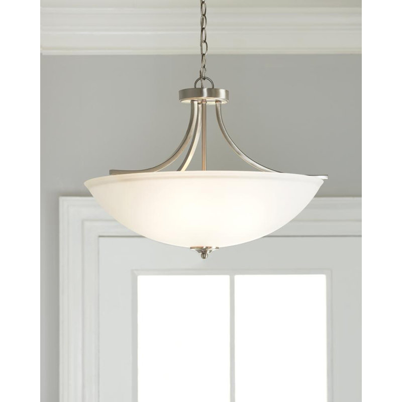 Geary Small Two Light Semi-Flush Convertible Pendant from Generation Lighting , Brushed Nickel