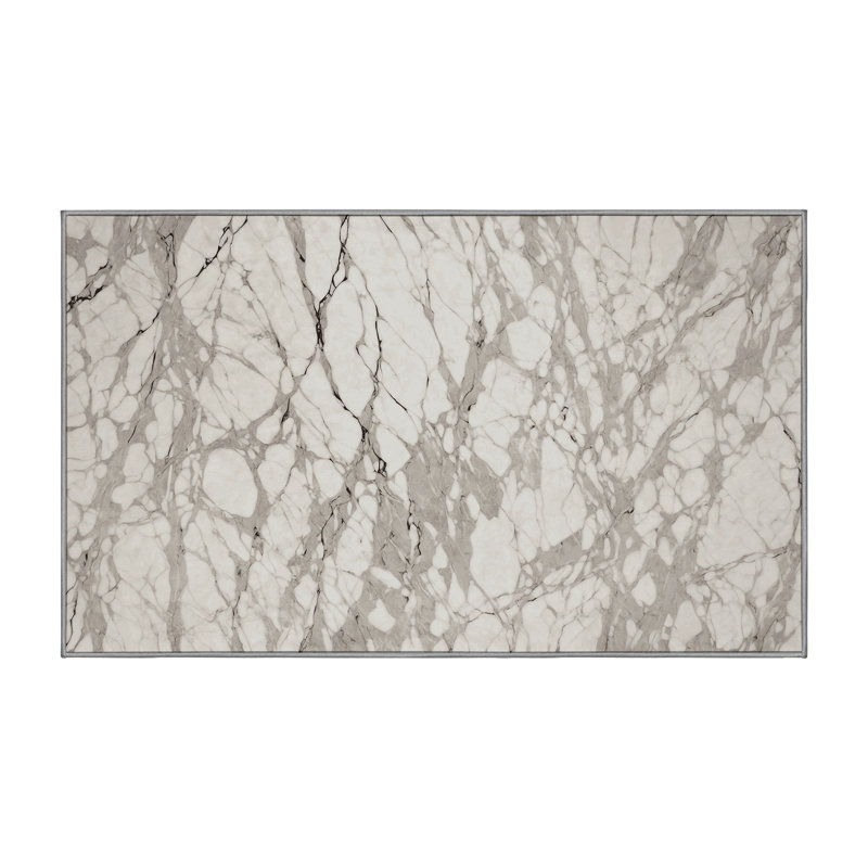 Machine Washable Gray Area Rug, Runner 2' x 4'