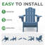 Wolak HDPE Folding Adirondack Chair With Dual Cup Holder-586590636
