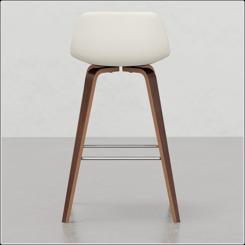 Tabouret à hauteur de comptoir / de bar Bentwood (ensemble de 2), Crème, crème