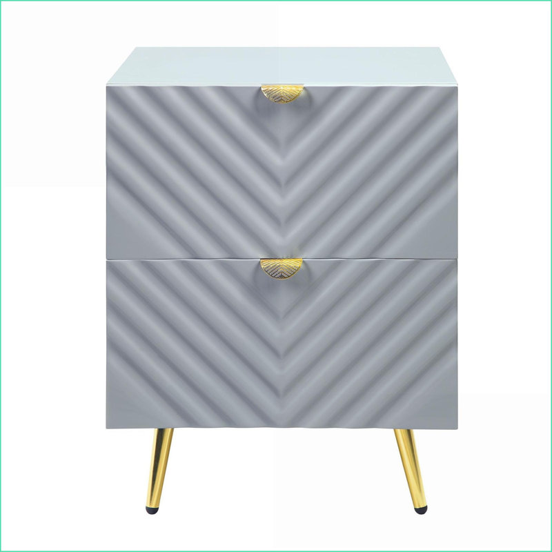Table de chevet 2 tiroirs Gaines Grey