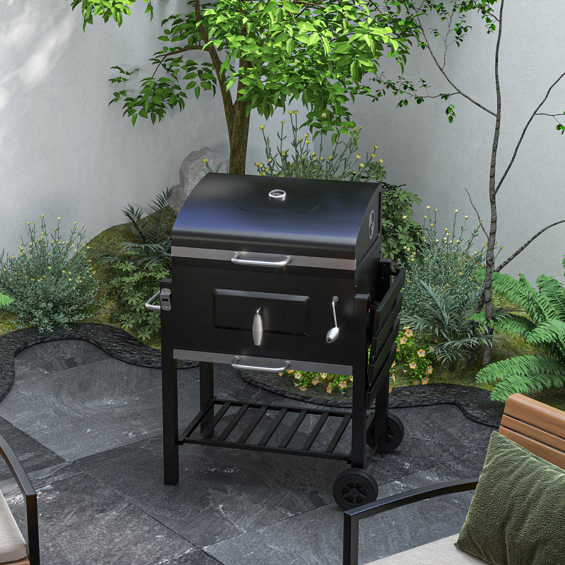 CLIY 113cm W Barrel Charcoal Grill