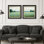 «Soft Green Pasture Landscape with Trees», ensemble de 2 reproductions d'art encadrées en papier