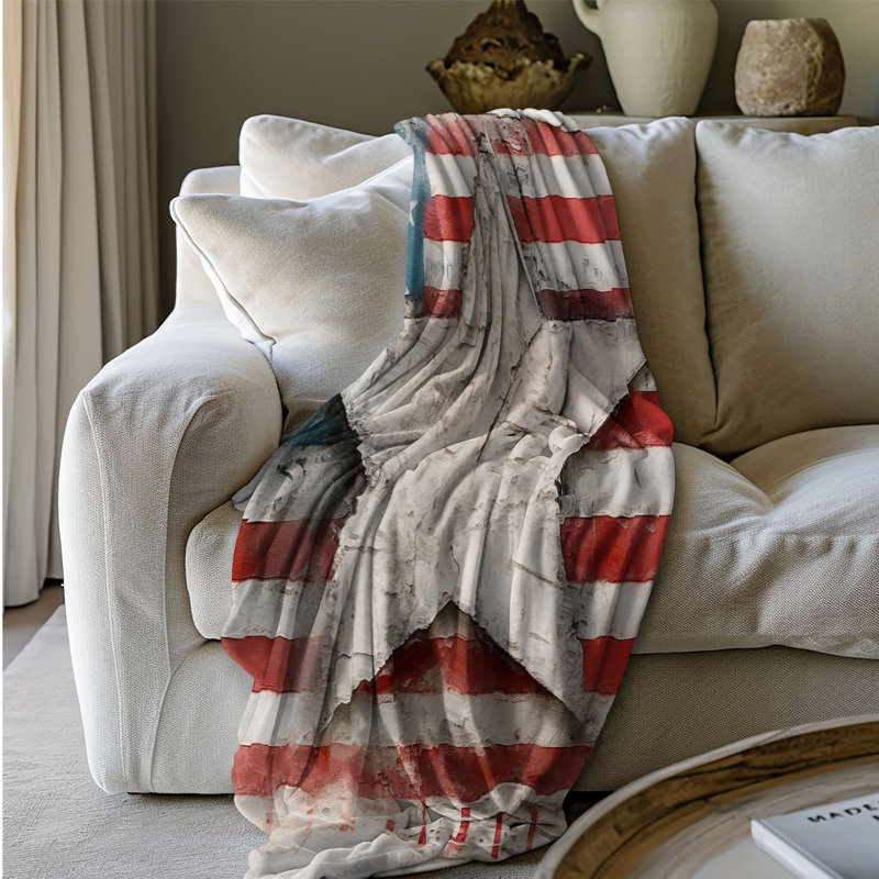Starry Stripes - 1 Piece Premium Blanket, Queen