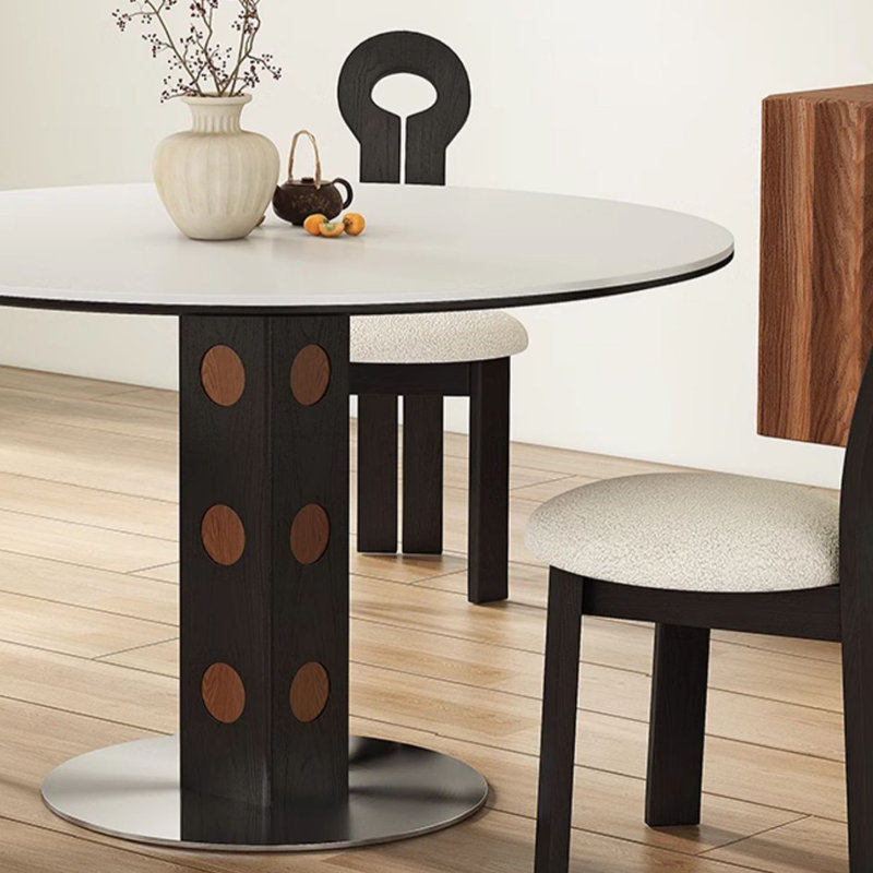 Table ronde simple en bois massif, H 29,52 po x L 39,37 po x l 39,37 po