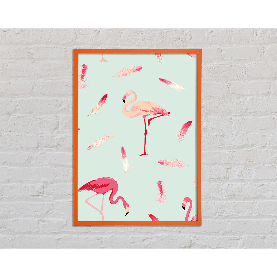 Aksil Pink Flamingo Feathers - Einzelner Bilderrahmen Kunstdrucke