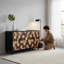 Armoire de rangement moderne patinée avec portes à motif en nid d'abeille, buffet décoratif pour vestibule, salle à manger ou salon