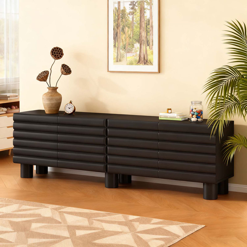 Console moderne avec rangement spacieux, Black