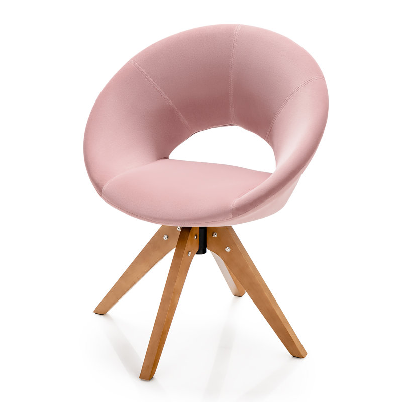Friedhart Velvet Swivel Armchair, Pink Velvet