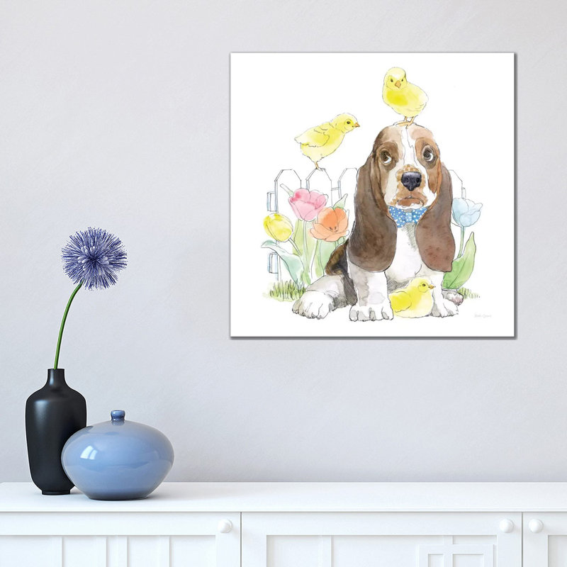 Easter Pups V by Beth Grove - Wrapped Canvas Painting, 45.72 cm H x 45.72 cm W