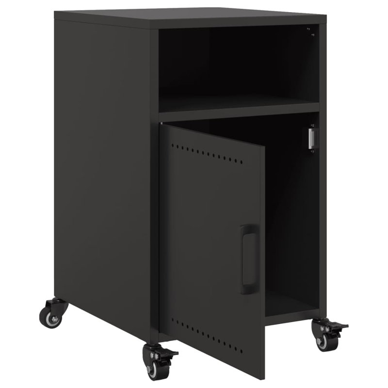 Quammen 36cm W Steel Bedside Table, Black
