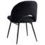 46cm H Boucle Upholstered Upholstered Back Side Chair in Black