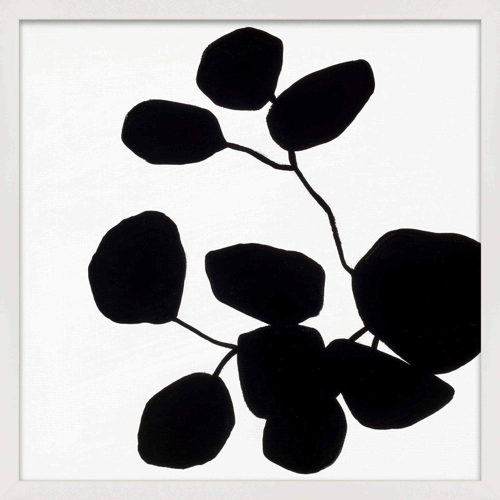 Modern Botanical 5 by Lee Lessem, White Framed Paper, 36" H x 36" W x 1.25" D