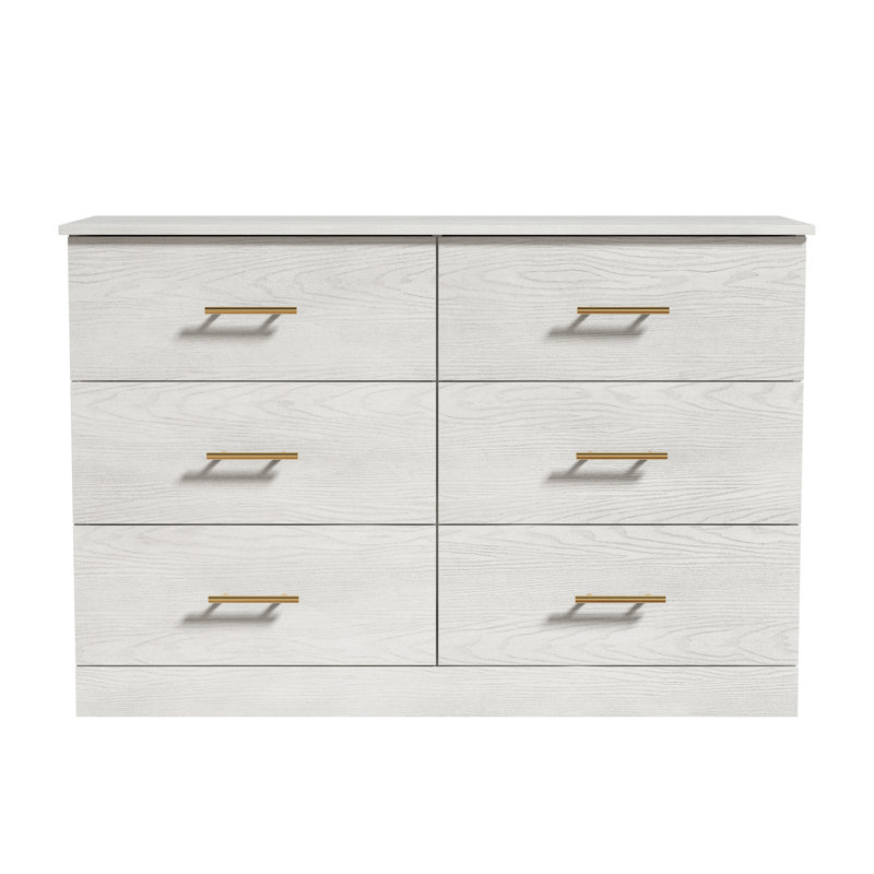 Commode 6 tiroirs Mouton, Chêne blanc antique