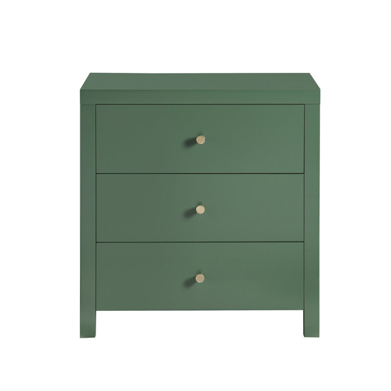 Table de chevet 3 tiroirs Nevarre, Vert antique