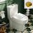 Liberty Compact Toilet, Modern One-Piece Round Toilet with Dual Flush, Easy Cleaning Fully Skirted Design(Seat Included)-105270648