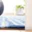 Tapis ivoire / bleu en laine / coton touffeté à la main Kabena-26769566