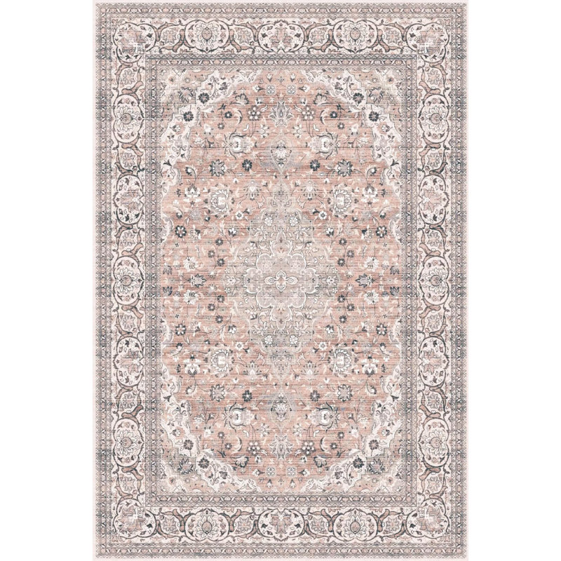 Ruchoma Washable Oriental Indoor Rug, Rectangle 4' x 6'