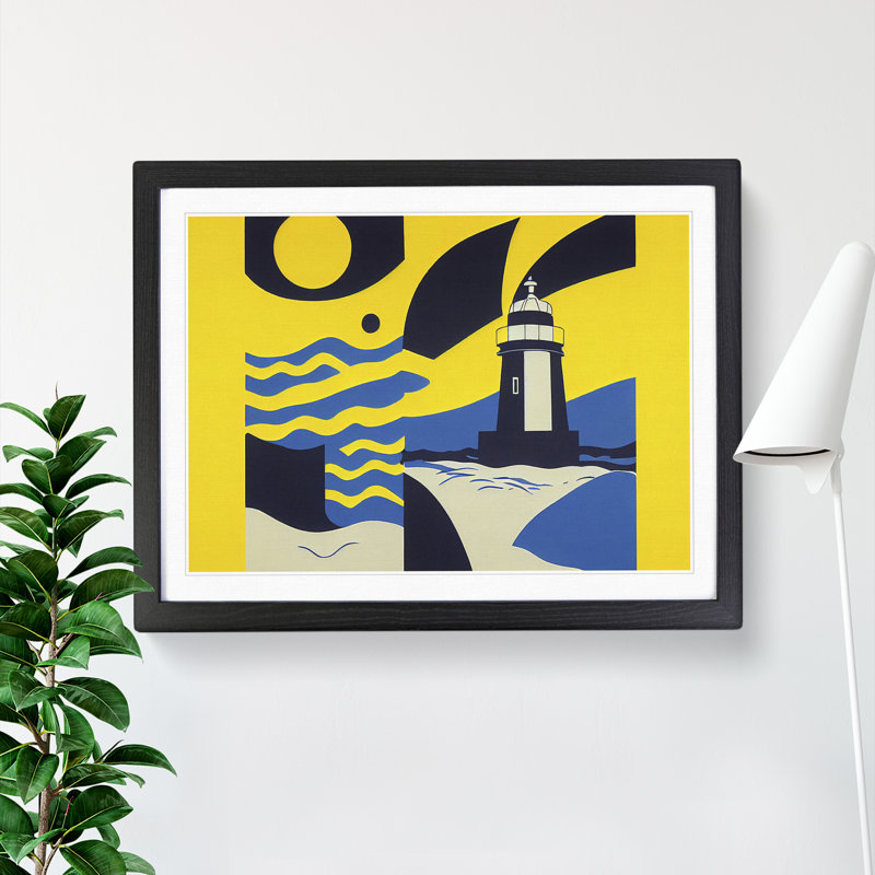 Abstract Lighthouse - Framed Print, Black, 46cm H x 64cm W x 2cm D