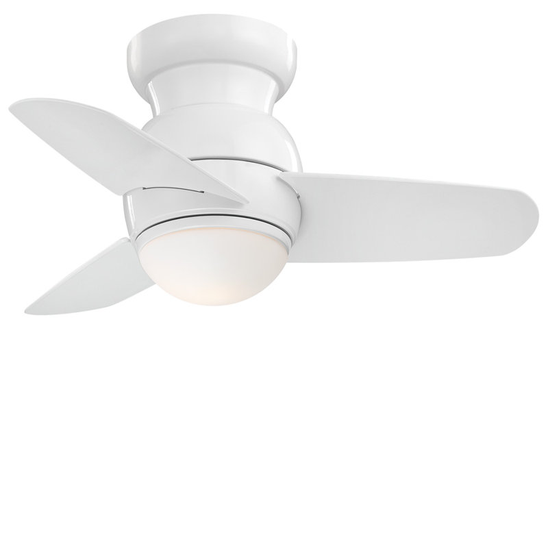 Spacesaver 26" 3-Blade LED Propeller Ceiling Fan with Light Kit Included, White