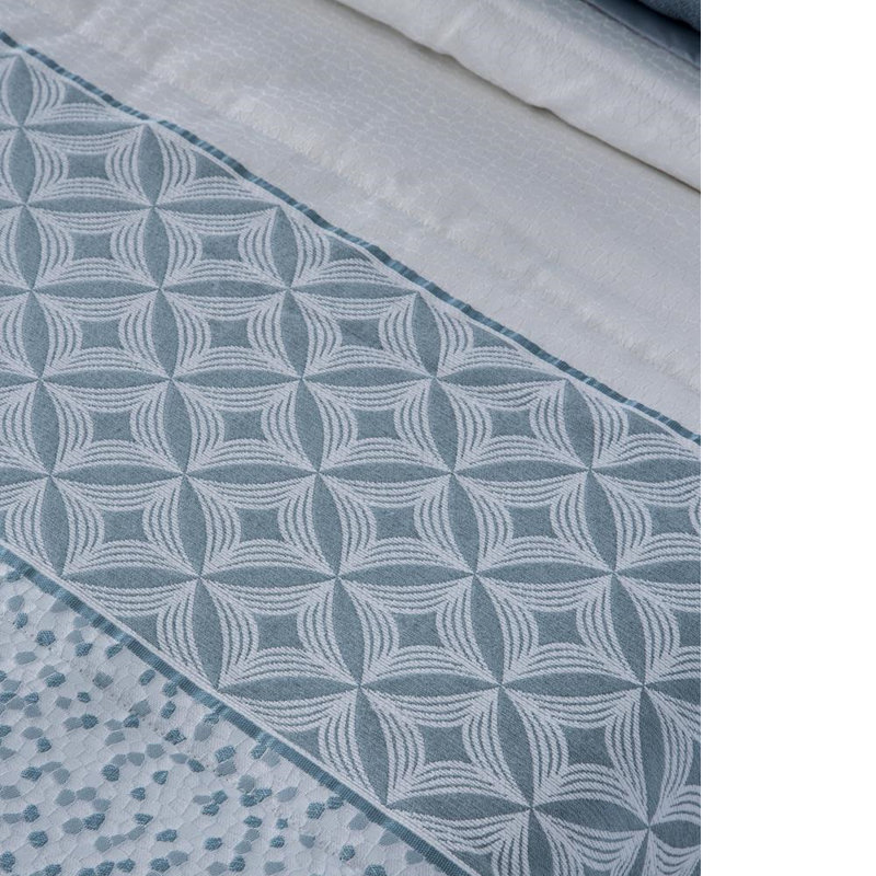 Ikerne Polyester No Pattern Bedspread, 250 x 265 cm, Turquoise
