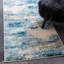 Tapis bleu clair tissé à la machine à motif abstrait Keimar-86623063
