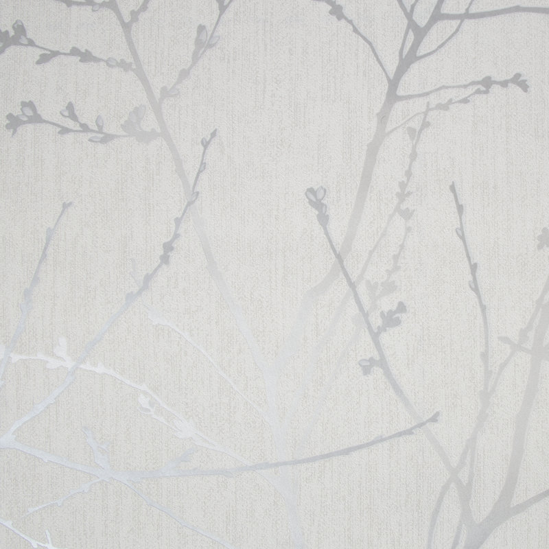 Rouleau de papier peint texturé l 33 pi x l 20,5 po Edmore, Blanc Mica