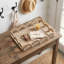 Plateau festonné en corde de papier tissé avec poignées, panier de rangement Coastal Farmhouse