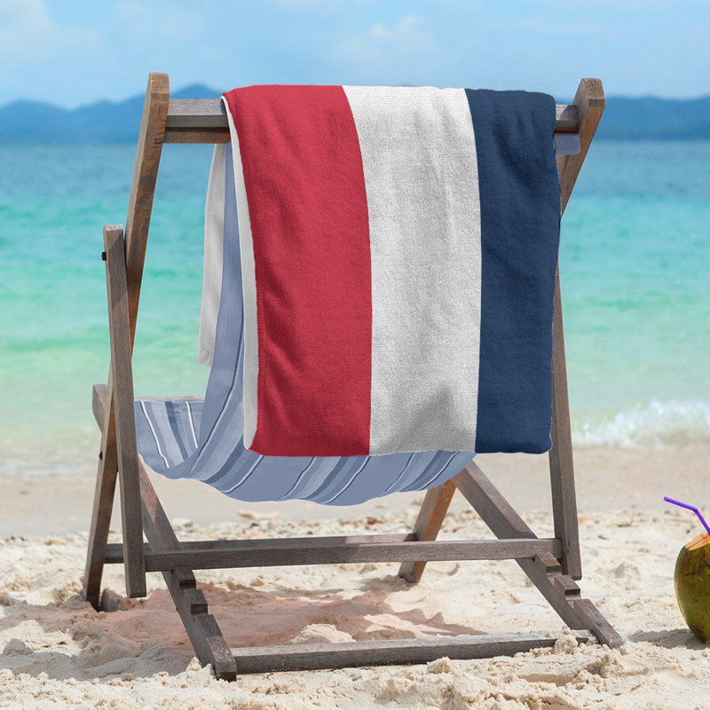 Lightweight Beach Towel, Red/White/Blue, Microfiber