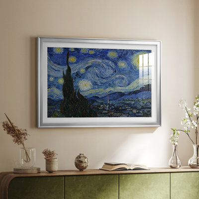 The Starry Night-Vincent van Gogh-Framed Print with Mat and glass-1889