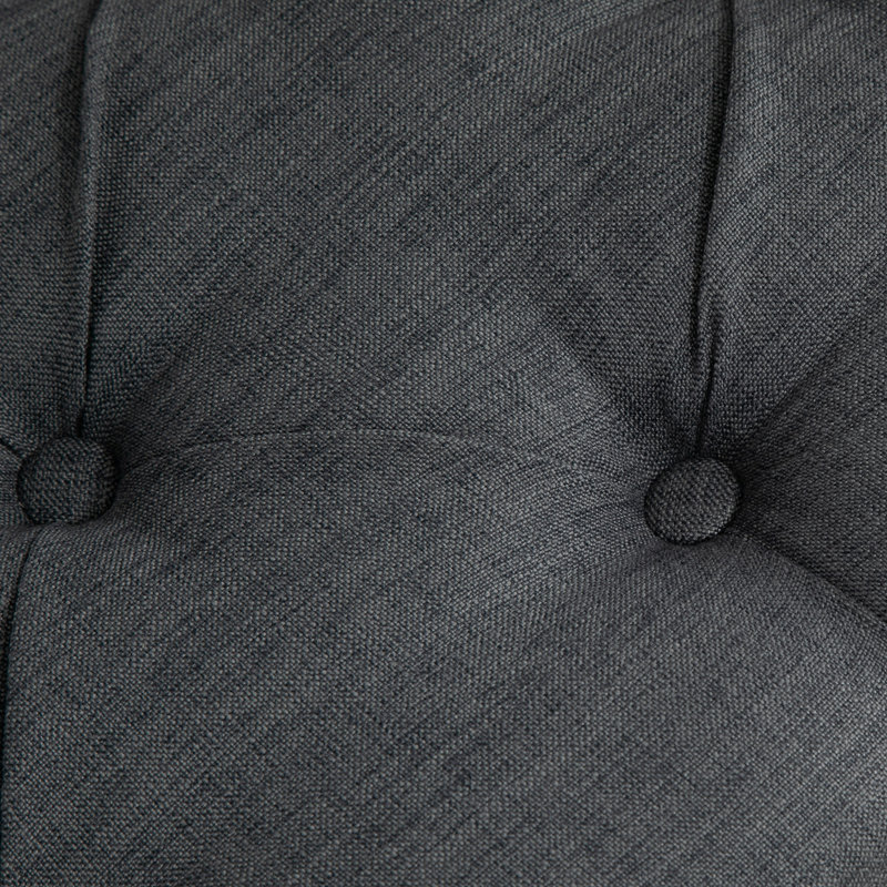 Banc rembourré Kayala, H 17 po x L 31,5 po x P 15,75 po, Gris