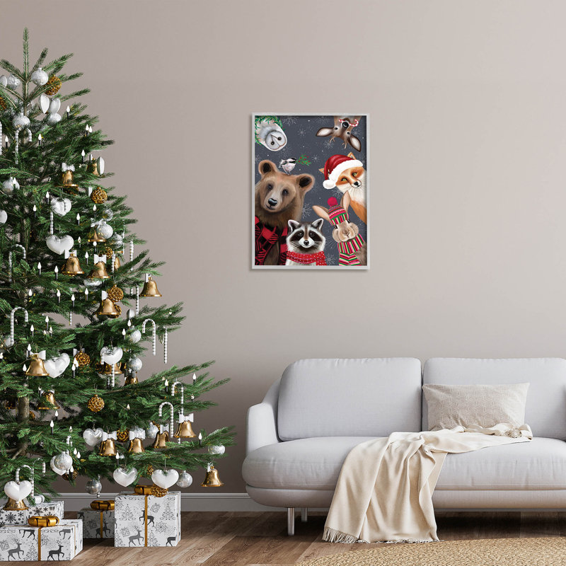 «Cozy Woodland Creatures» par Elizabeth Tyndall - peinture sur toile, H 30 po x l 24 po x P 1,5 po