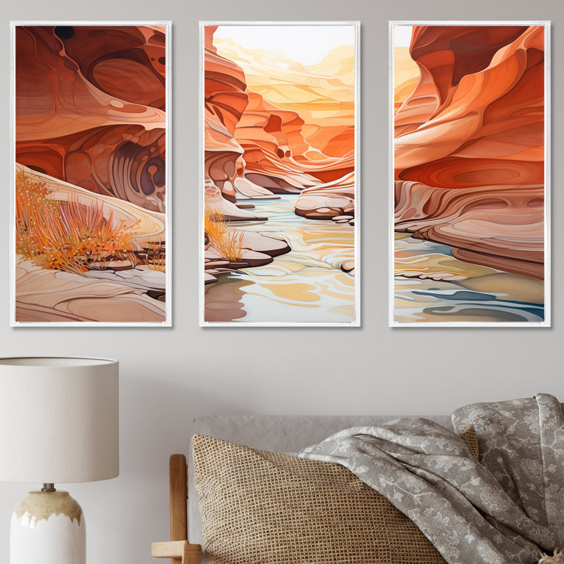 Ensemble de salon Canyon Antelope, Cadre flottant blanc, H 28 po x l 36 po x P 1 po