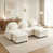 Beige White+3Seat+2Ottoman