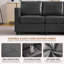 Ensemble de canapé modulaire en similicuir avec repose-pieds de rangement - 3 places + repose-pieds-130065505-130065506