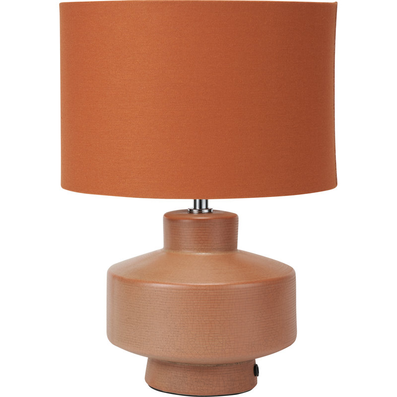 Ceramic Table Lamp, Orange/Brown, Red