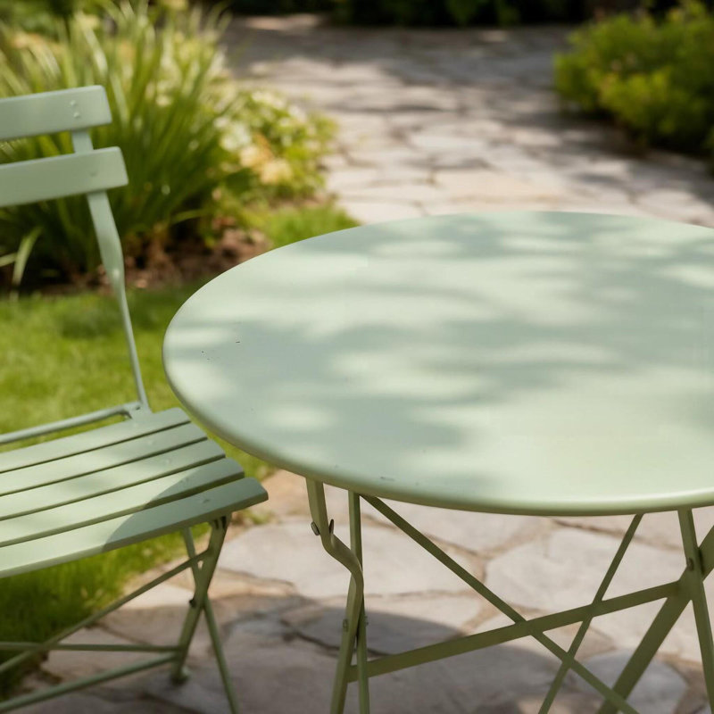 Clifton 2 Person Patio Bistro Table and Chair Set, Sage Green
